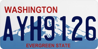 WA license plate AYH9126