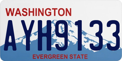 WA license plate AYH9133