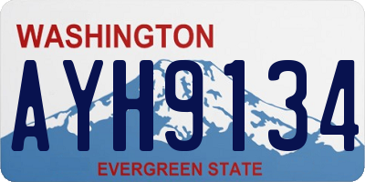 WA license plate AYH9134