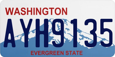 WA license plate AYH9135