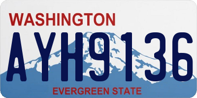 WA license plate AYH9136