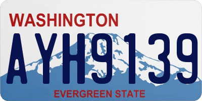 WA license plate AYH9139