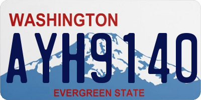 WA license plate AYH9140