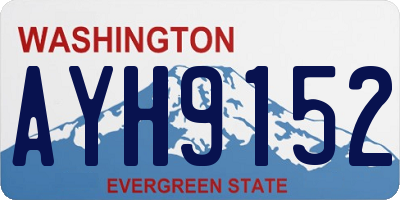 WA license plate AYH9152