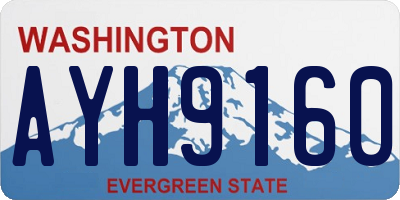 WA license plate AYH9160
