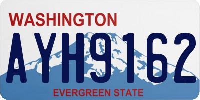 WA license plate AYH9162