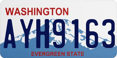 WA license plate AYH9163