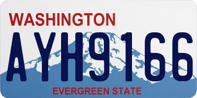WA license plate AYH9166