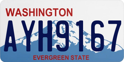 WA license plate AYH9167