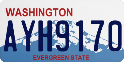 WA license plate AYH9170