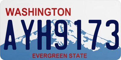 WA license plate AYH9173