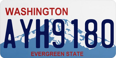 WA license plate AYH9180