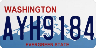 WA license plate AYH9184