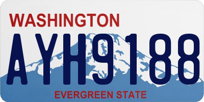WA license plate AYH9188