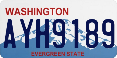 WA license plate AYH9189
