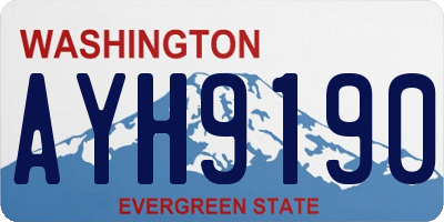 WA license plate AYH9190