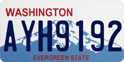 WA license plate AYH9192
