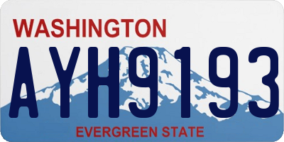 WA license plate AYH9193