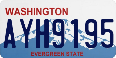 WA license plate AYH9195