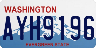 WA license plate AYH9196