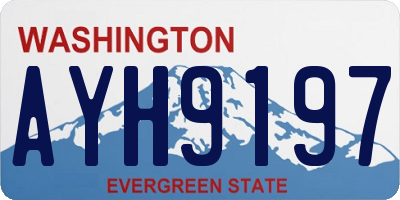 WA license plate AYH9197