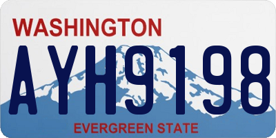 WA license plate AYH9198