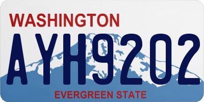WA license plate AYH9202