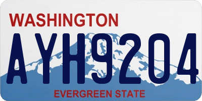 WA license plate AYH9204