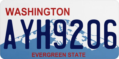 WA license plate AYH9206