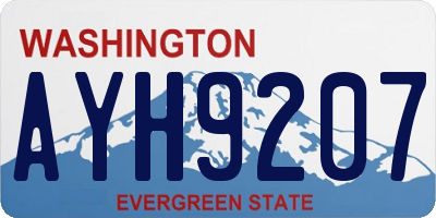 WA license plate AYH9207