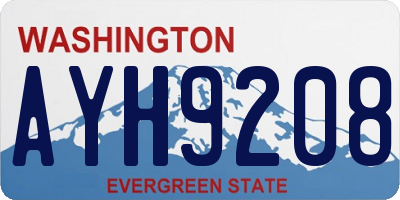 WA license plate AYH9208