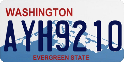 WA license plate AYH9210