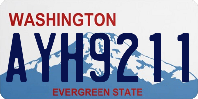 WA license plate AYH9211