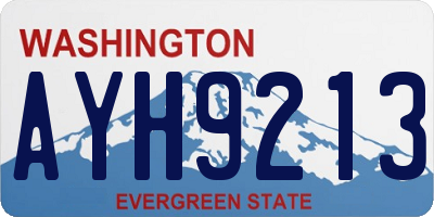 WA license plate AYH9213