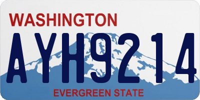 WA license plate AYH9214