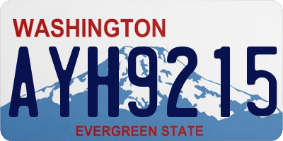 WA license plate AYH9215