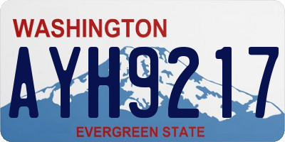 WA license plate AYH9217