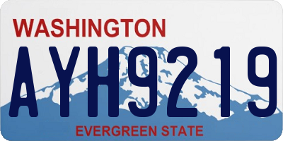 WA license plate AYH9219