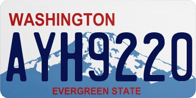 WA license plate AYH9220