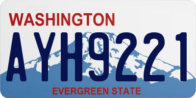 WA license plate AYH9221