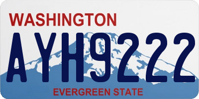 WA license plate AYH9222