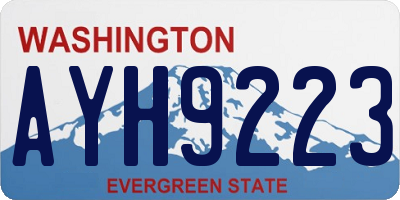 WA license plate AYH9223