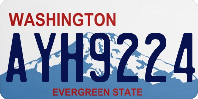 WA license plate AYH9224