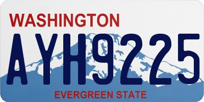 WA license plate AYH9225