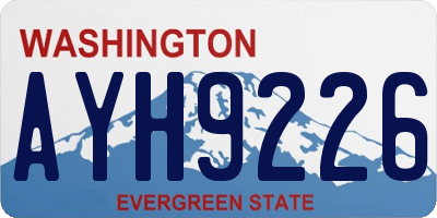WA license plate AYH9226