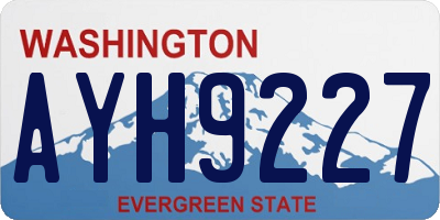 WA license plate AYH9227