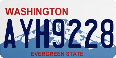 WA license plate AYH9228
