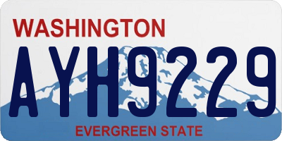 WA license plate AYH9229
