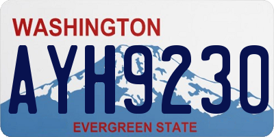 WA license plate AYH9230