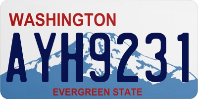 WA license plate AYH9231
